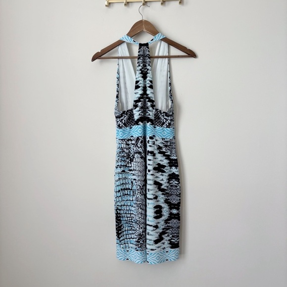Hale Bob Adelaide Halter Blue Snake Print Dress Small - Picture 4 of 9